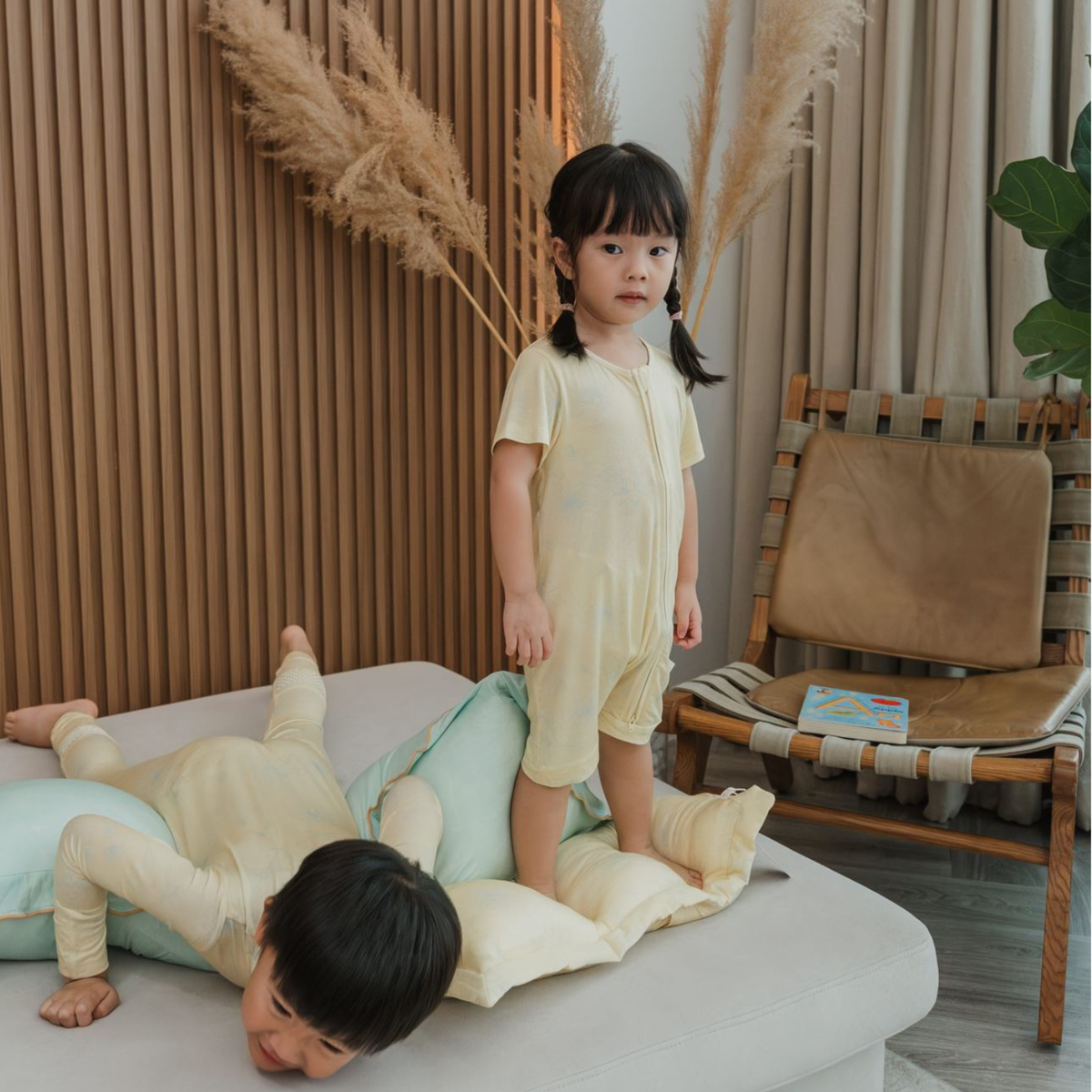 Bamboo Zip Shortall — Golden Petal