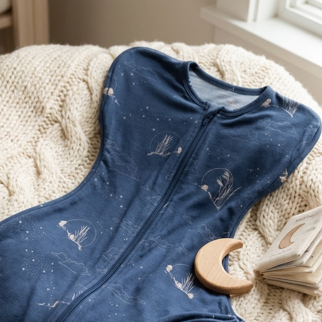 Bamboo Zip Swaddle — Moonlit Rabbit