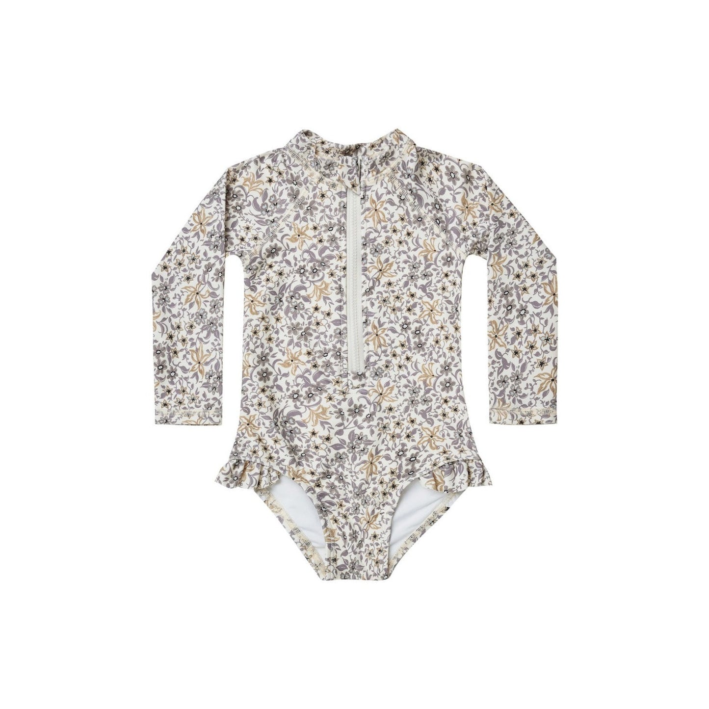 Blue Floral Girl's Swimsuit