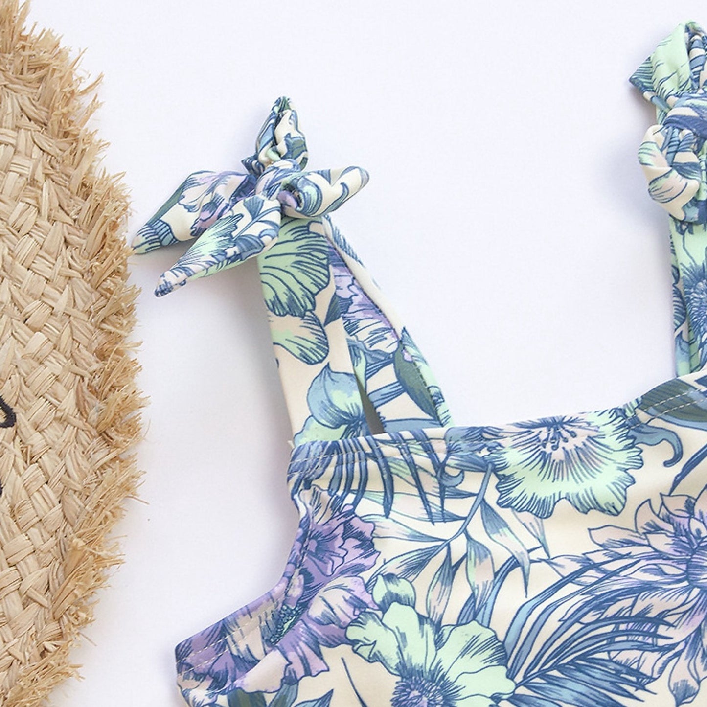 Aqua Marine Tropical Girl's Sleeveless Swimsuit