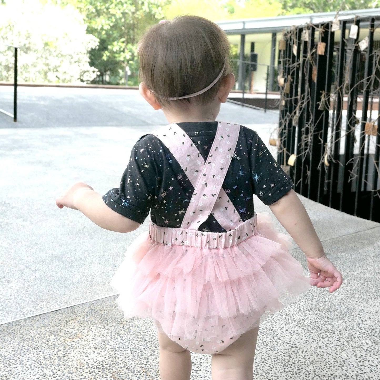 Jermaine Embossed Tulle Romper - Anak and I baby girl clothes