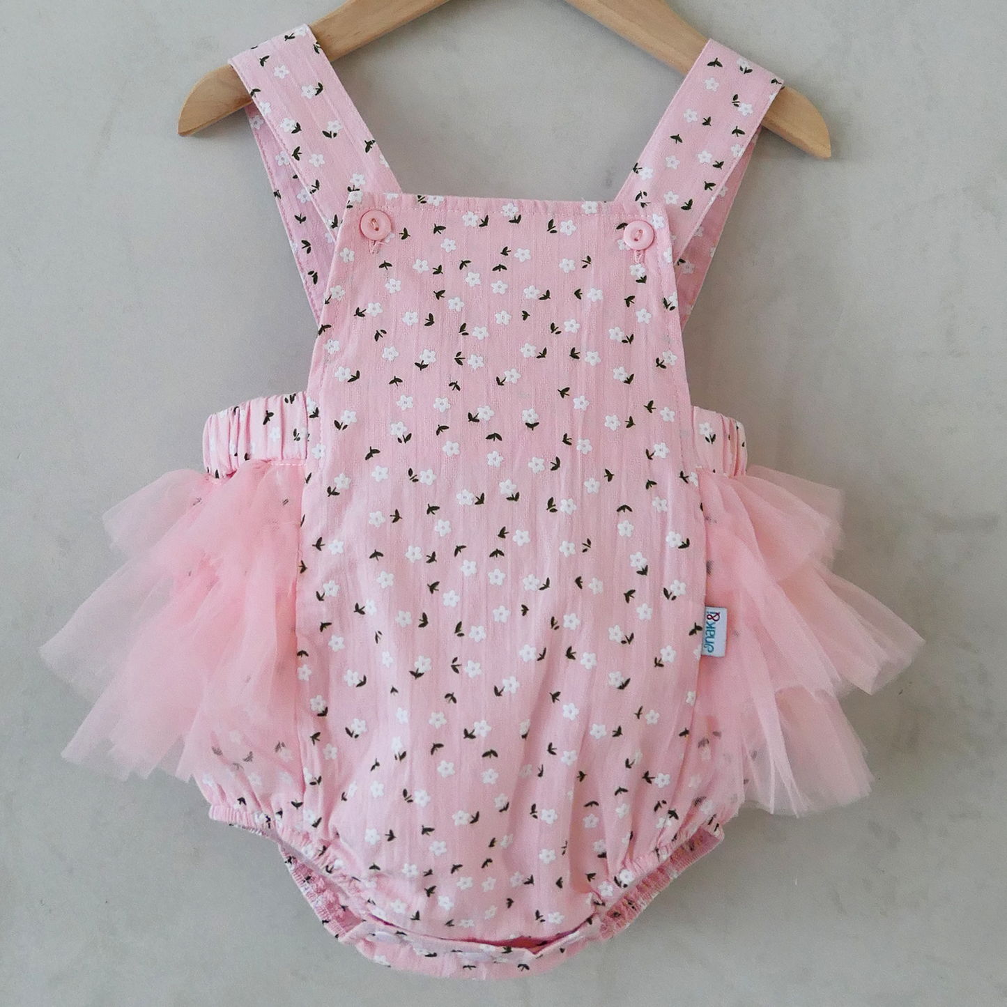 Jermaine Embossed Tulle Romper - Anak & I cotton and tulle with flora print baby girl toddler children clothes