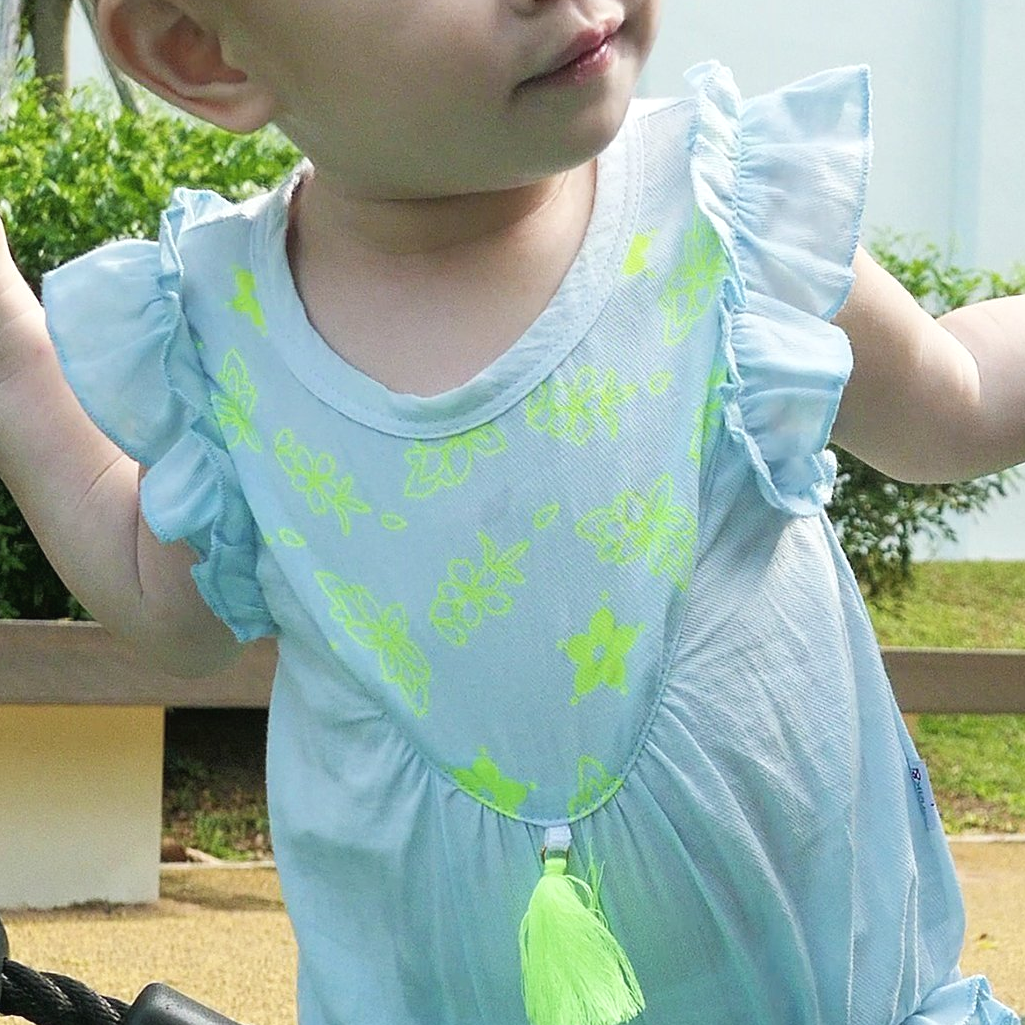 anak and i singapore baby girl ruffle sleeve linen cotton onesie romper anak & i