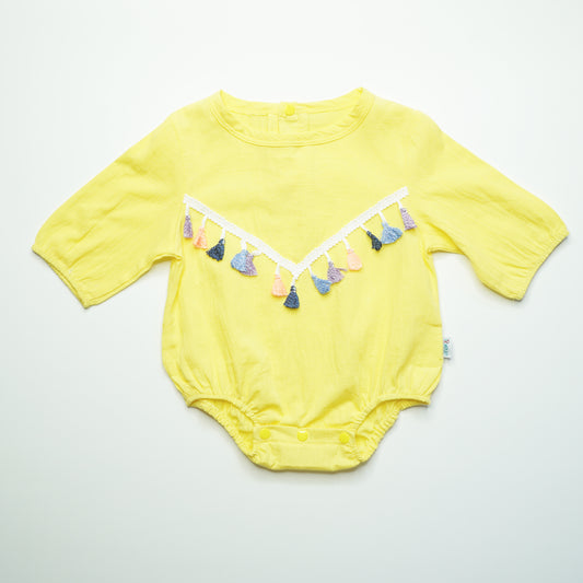 Jeanette Tassels Onesie - Yellow