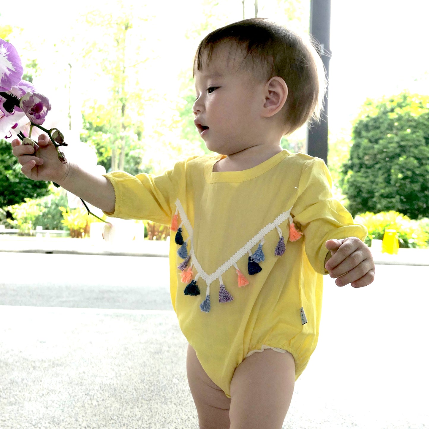 Jeanette Tassels Onesie - Yellow