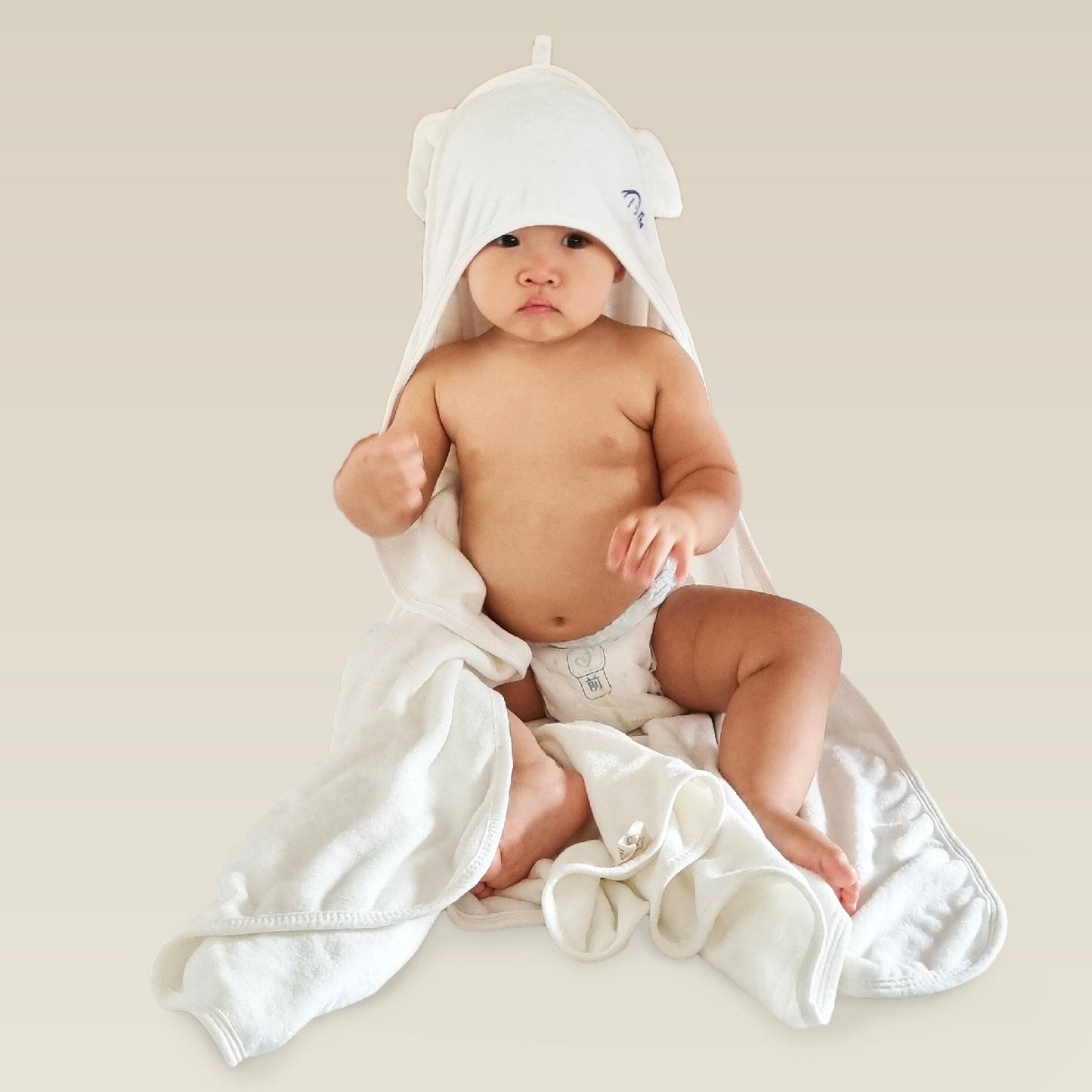 Organic Bamboo Bunny Hooded Towel and Mitt