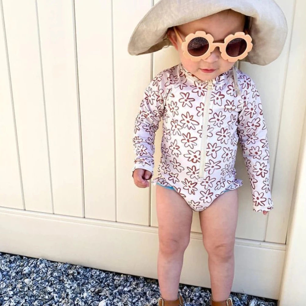 Shell-Flower Girl's Swimsuit