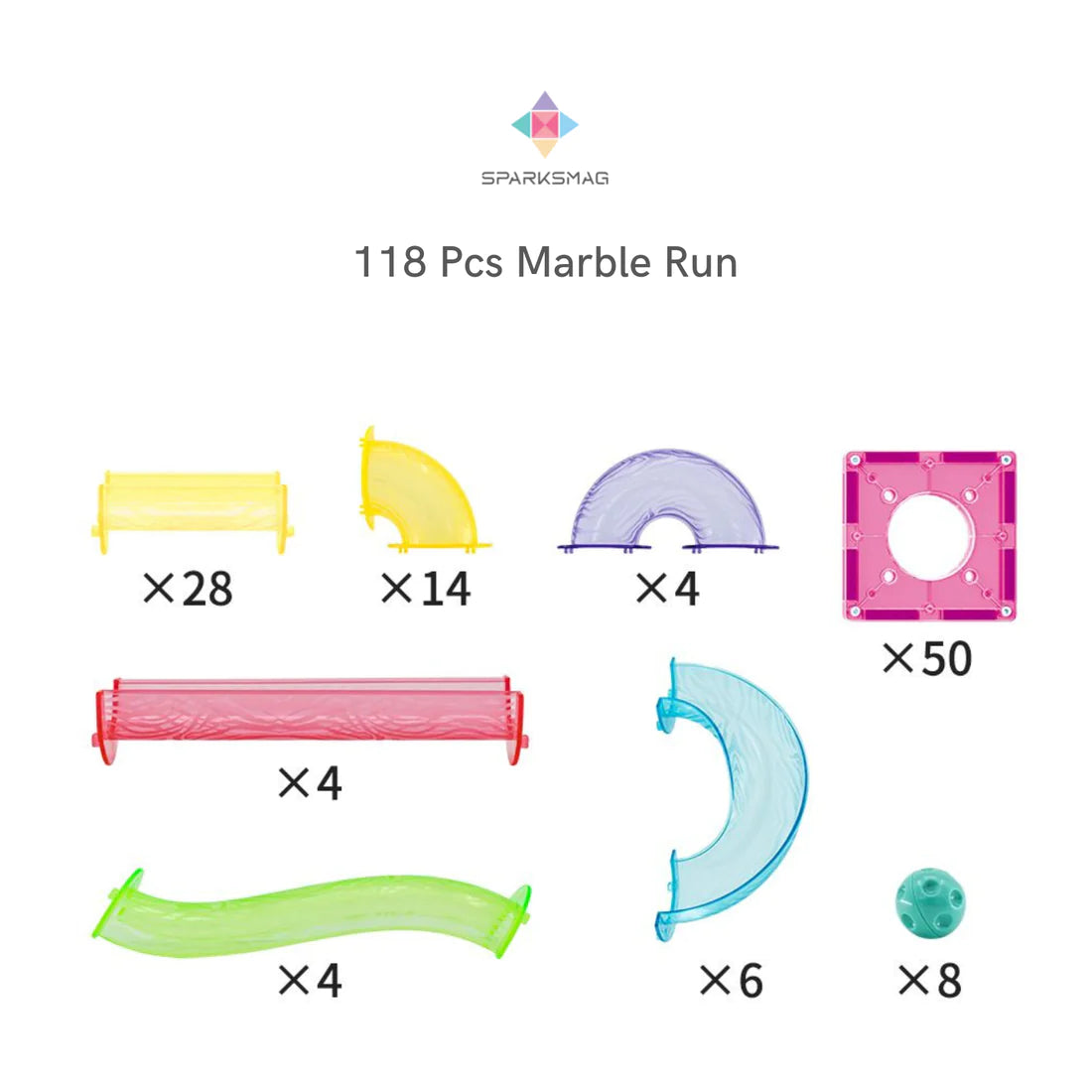 SparksMag Marble Run 118 Pieces