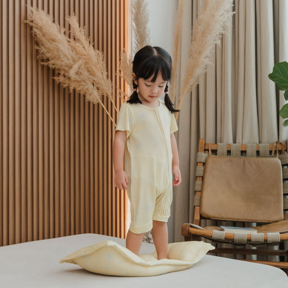 Bamboo Zip Shortall — Golden Petal