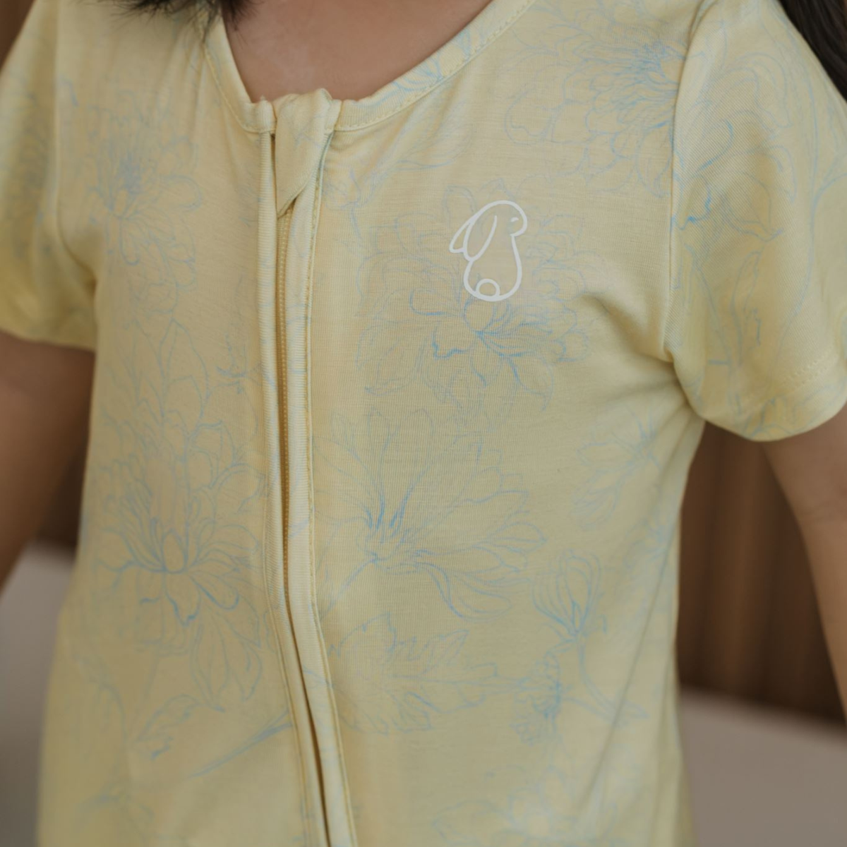 Bamboo Zip Shortall — Golden Petal