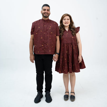 (Preorder) Tides of Treasure Mandarin Collar Tiered Dress