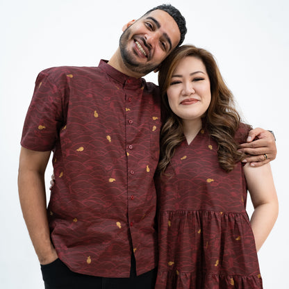 (Preorder) Tides of Treasure Mandarin Collar Tiered Dress