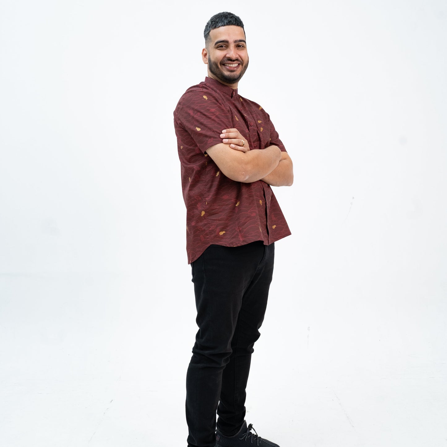 (Preorder) Tides of Treasure Mandarin Collar Men’s Shirt