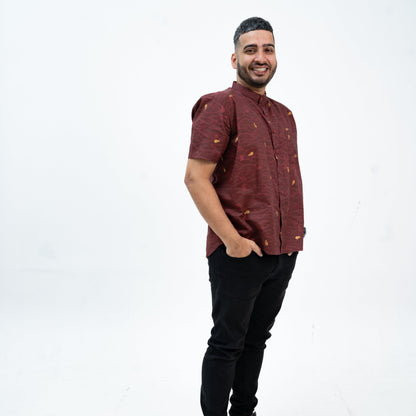 (Preorder) Tides of Treasure Mandarin Collar Men’s Shirt