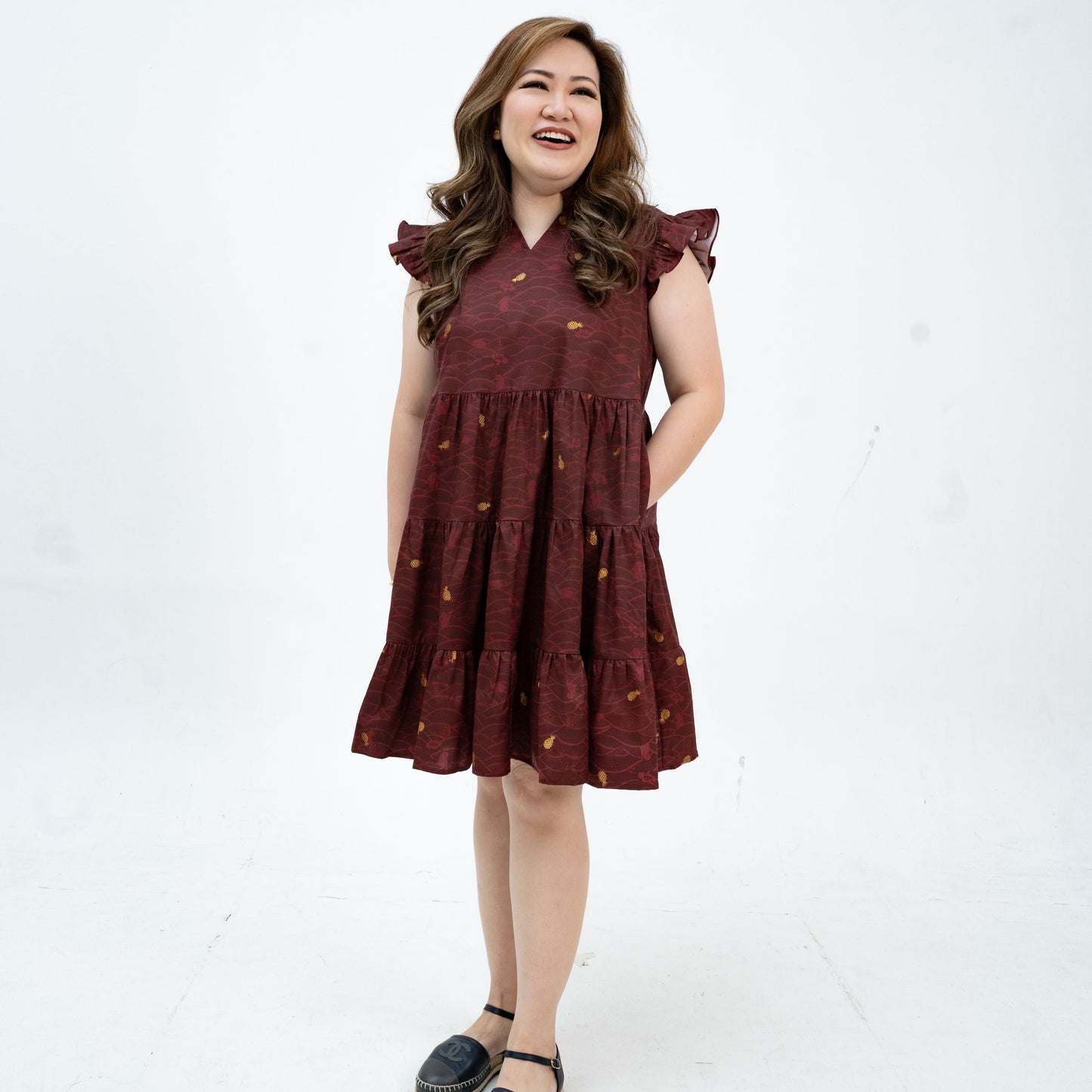 (Preorder) Tides of Treasure Mandarin Collar Tiered Dress