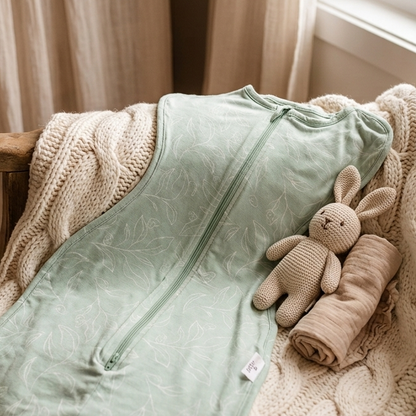 Bamboo Zip Swaddle — Bunny Foliage