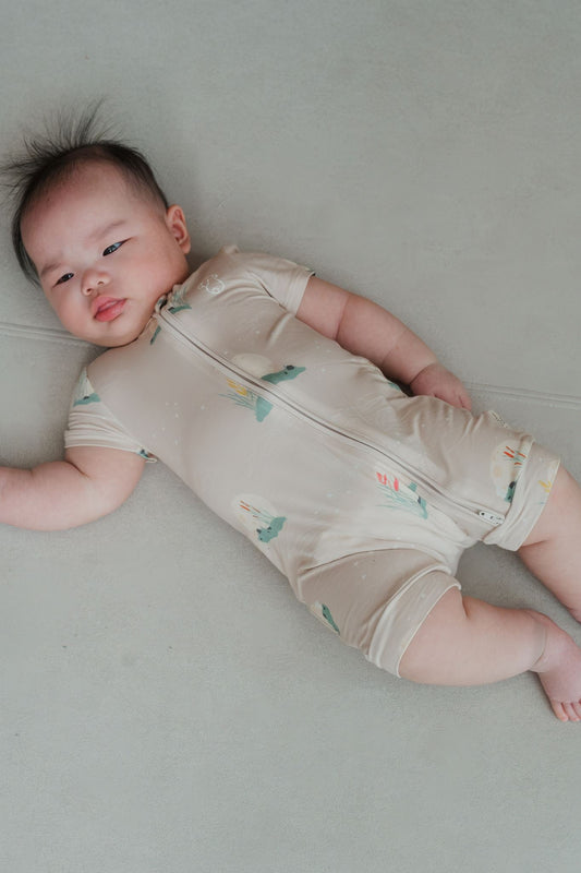 Moonlit Rabbit Zip Shortall