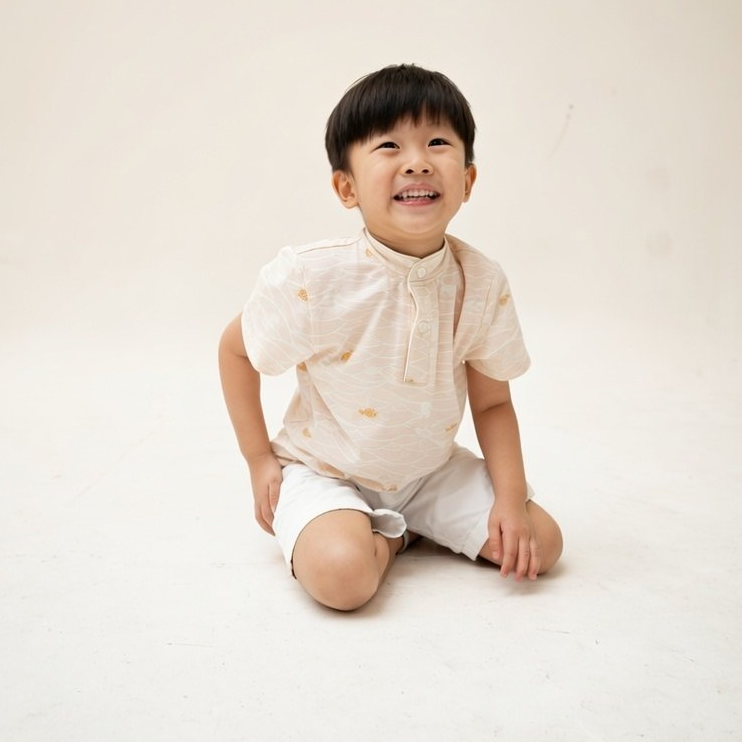 (Preorder) Tides of Treasure Mandarin Collar Kids Tshirt