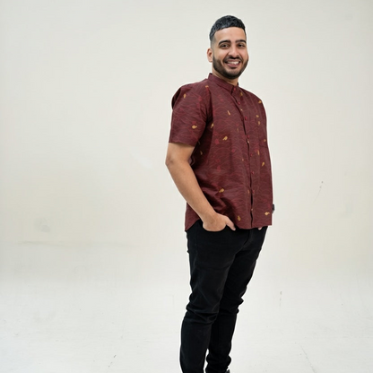 (Preorder) Tides of Treasure Mandarin Collar Men’s Shirt