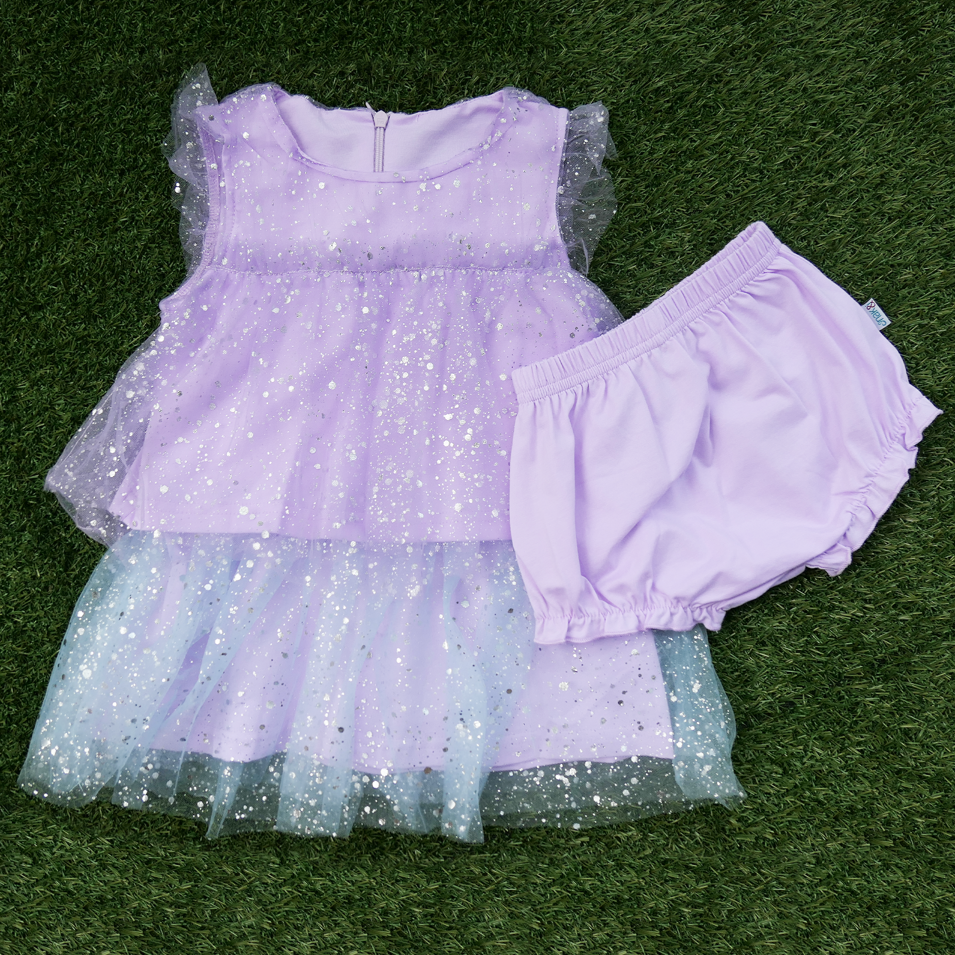 tulle mesh dress baby girl toddler princess blue and purple