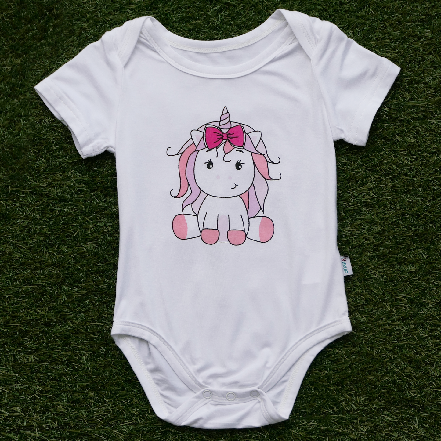 Anak and i baby girl bamboo cotton onesie romper with pink unicorn children clothes