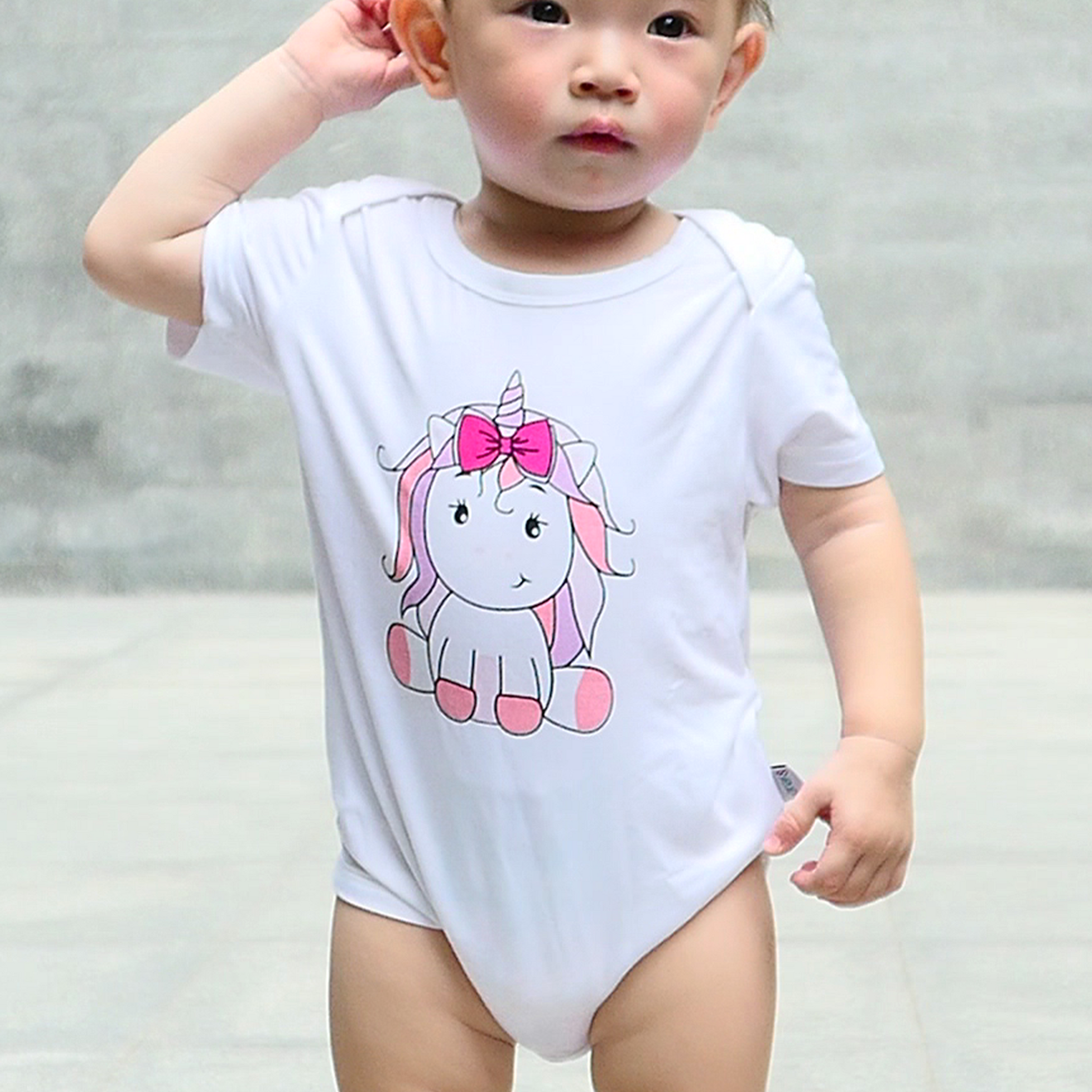 Jaymie Unicorn Bamboo Onesie The Cotton Tale